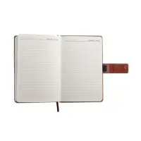 Ежедневник недатированный формат А5, с хлястиком, 128л, линия, пвх, Коричневый