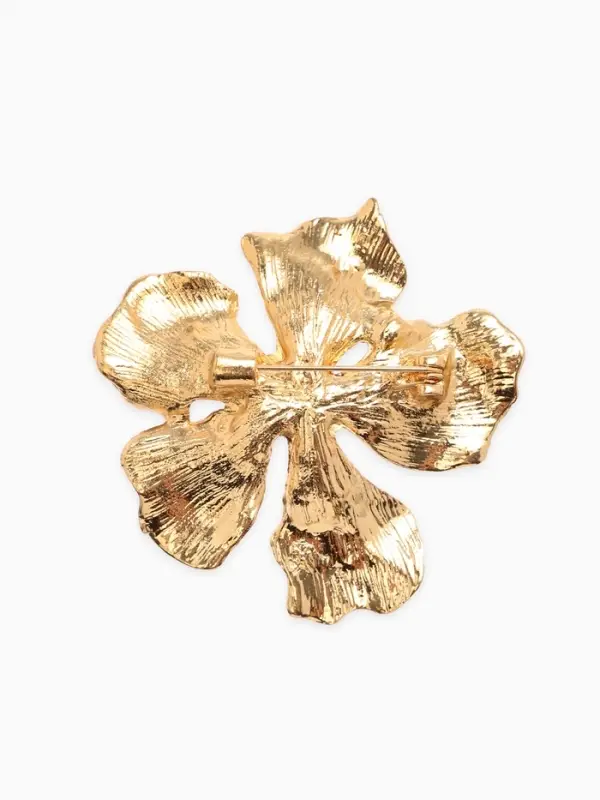 Брошь "Цветок лилии", цвет золото