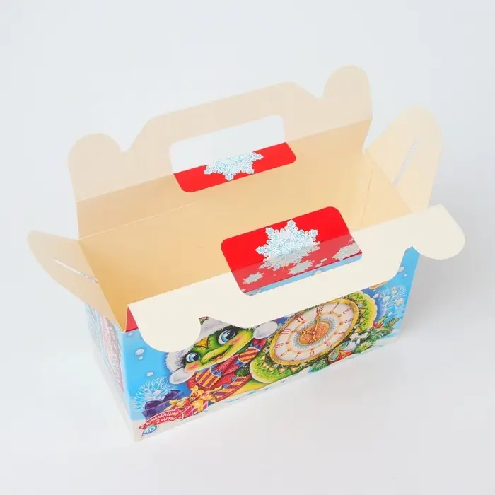 Подарочная коробка Новогодняя Подарочек малый &laquo;Время&raquo; с игрой и анимацией 17.5&times;7&times;10.5 см