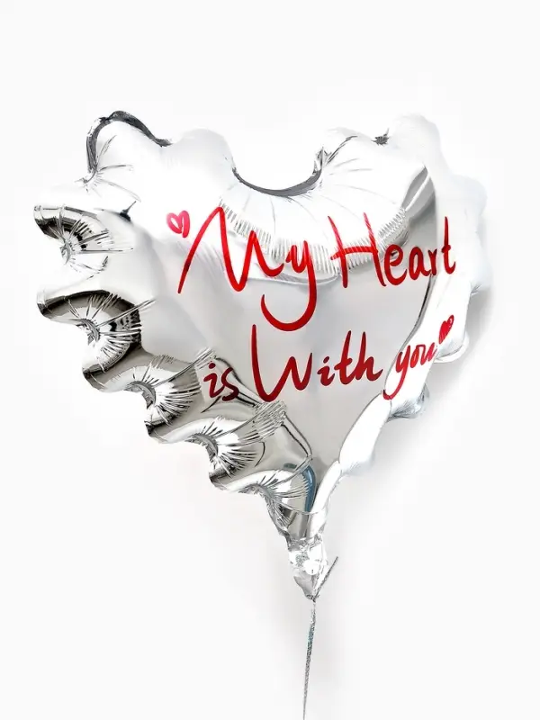 Воздушные шары фольгированные 18" сердце"Мое сердце, металлик", набор 5 штук