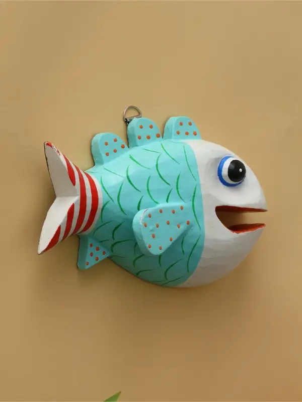 Панно "Рыба-хищник" дерево 20х12х4 см, цв. разноцветный