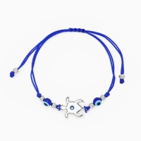 Браслет-оберег &laquo;Черепаха&raquo; на нити, спокойствие, глазик, цвет синий в серебре