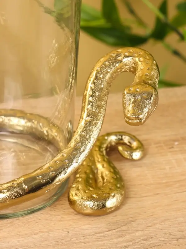 Подсвечник "Золотой полоз" алюминий 21х20х15,5 см