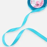 Лента атласная, 12 мм, 23&plusmn;1 м, голубая №47