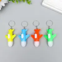 Фонарик свет на кольце "Самолет" мигает МИКС 6,3х4х2 см