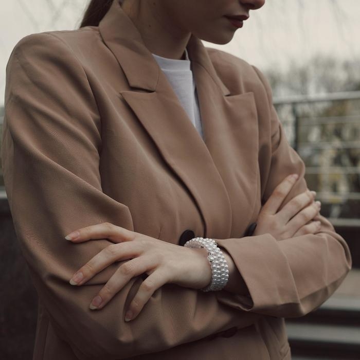 Браслет жемчуг &laquo;Невеста&raquo; бусины d=0,5, 4 ряда с пружинкой, цвет белый