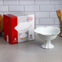 Салатник &laquo;Роза&raquo;, на подставке, 1.5 л, золотая обводка, фарфор, Иран