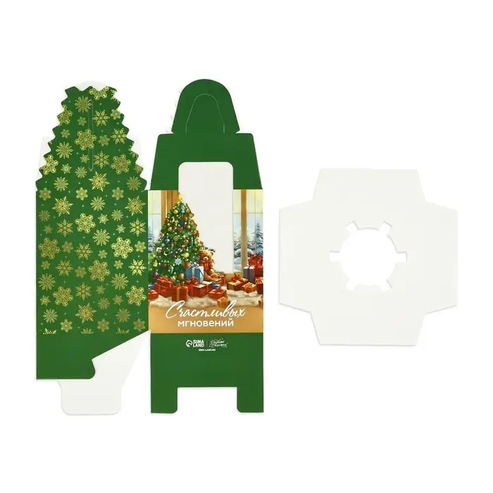 Складная коробка под один капкейк &laquo;Ёлочка&raquo;, 9 х 9 х 11 см