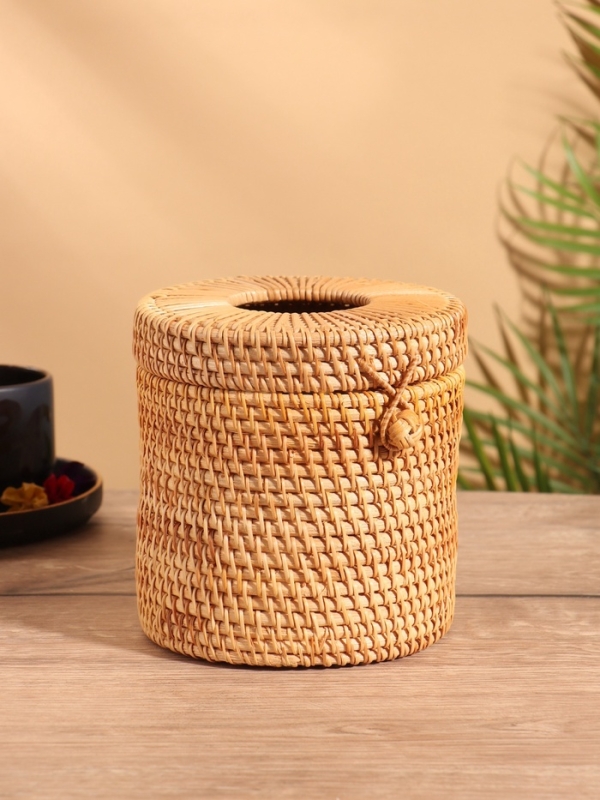 Салфетница плетёная 15х15х14 см, ротанг  МИКС