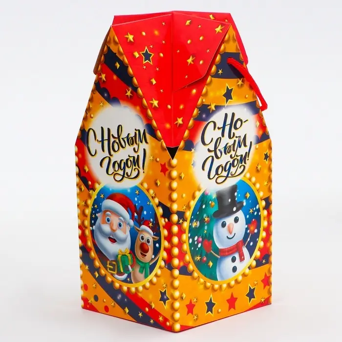 Коробка новогодняя подарочная складная &laquo;Приветики&raquo; 10.5&times;10.5&times;21.5 см