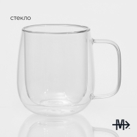 Кружка стеклянная с двойными стенками Magistro &laquo;Адель&raquo;, 400 мл
