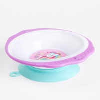 Набор детской посуды &laquo;Единорожек&raquo;, тарелка на присоске 250мл, вилка, ложка