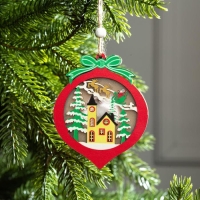 Ёлочная игрушка &laquo;Новогодний шар&raquo;, от батареек, свечение тёплое белое