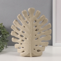 Сувенир полистоун подсвечник "Девушка в позе лотоса у монстеры" под бронзу d=4,3 см 12,3х22х25 см