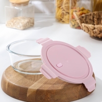 Контейнер из жаропрочного стекла круглый Cook and Freeze, 900 мл, 18&times;7 см, цвет МИКС