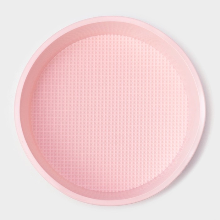 Форма для выпечки Доляна &laquo;Круг&raquo;, силикон, 25&times;5,5 см, внутр. d=23 см, цвет розовый