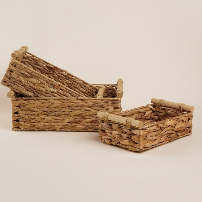 Корзины для хранения ручной работы SL Home, 3 шт: 27&times;16&times;9 см, 31&times;20&times;12 см, 35&times;24&times;13 см