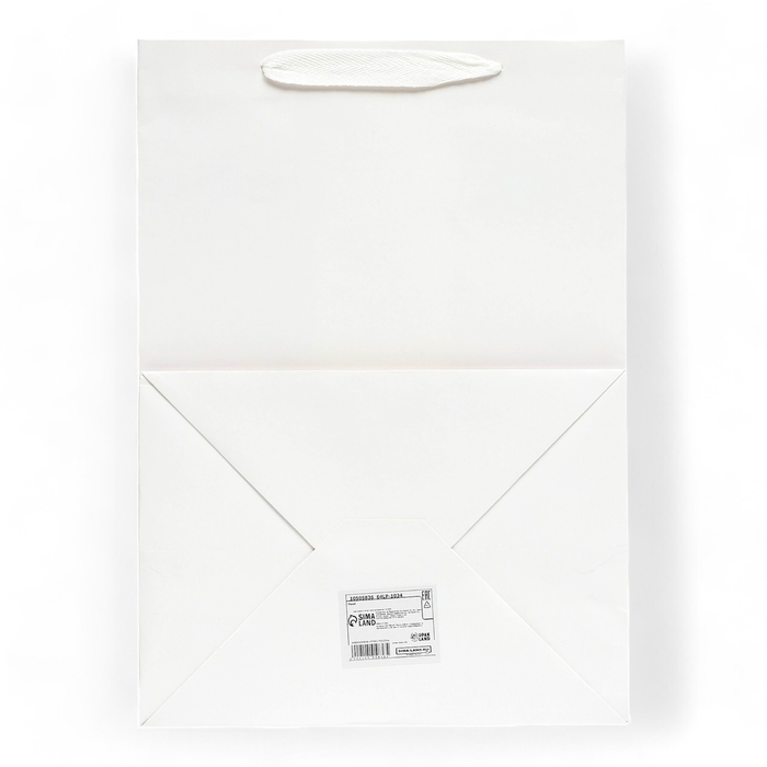 Пакет подарочный, с окном,  35 х 25 х 18 см, белый