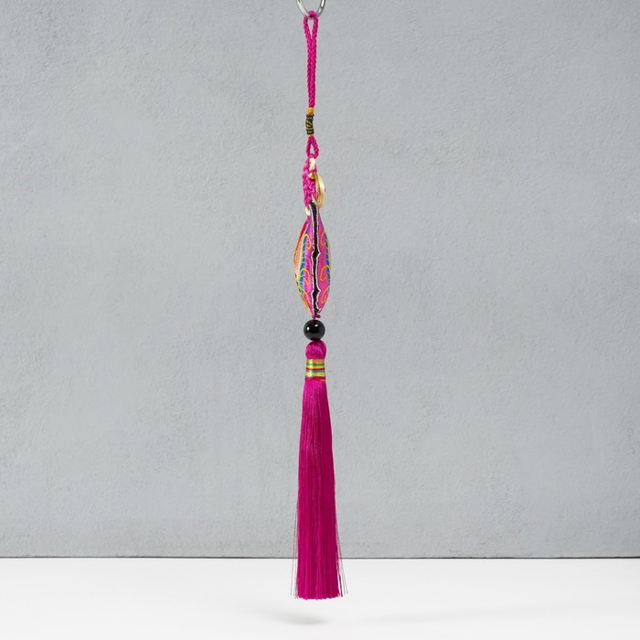 Подвеска текстиль "Бабочка" ярко-розовая 2х6,5х27 см