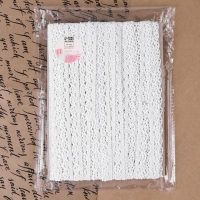 Кружево вязаное, 10 мм &times; 15 &plusmn; 1 м, цвет кипенно-белый