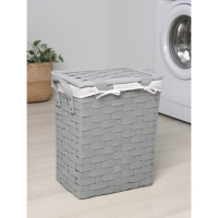 Корзина для белья Доляна &laquo;Плетение&raquo;, с крышкой, 42&times;27&times;45 см, цвет серый
