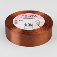 Лента атласная, 25 мм &times; 23 &plusmn; 1 м, цвет коричневый №142