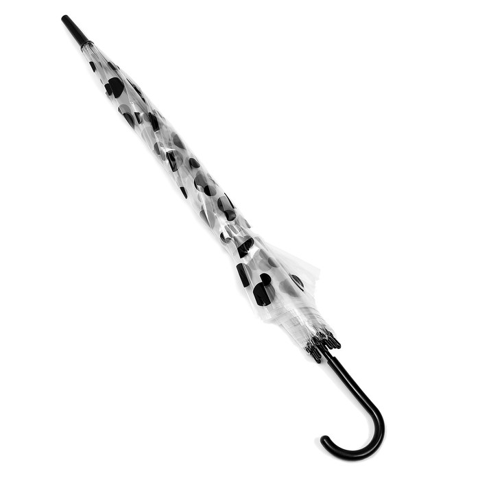 Зонт детский &laquo;Горохи&raquo;, полуавтоматический, r=45см, цвет прозрачный/чёрный