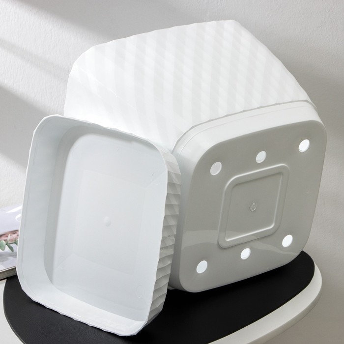 Горшок с поддоном &laquo;Классика&raquo;, 15 л, цвет белый