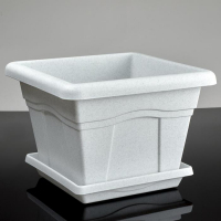 Горшок с поддоном &laquo;Квадро&raquo;, 12,2 л, цвет мраморный