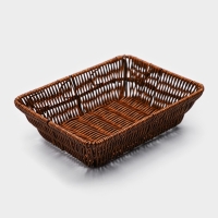 Корзинка для подачи Доляна &laquo;Огайо&raquo;, 26&times;20,5&times;6,5, прямоугольная, цвет коричневый