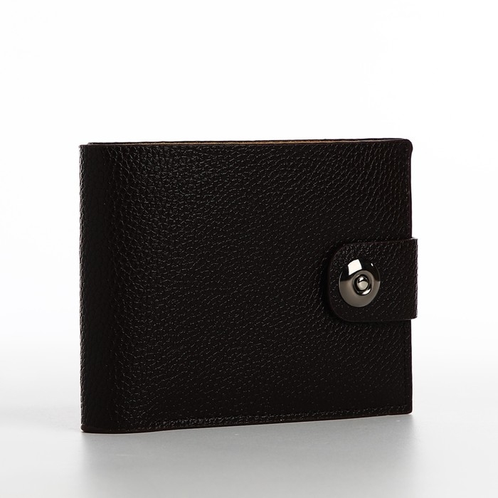 Портмоне мужское на магните, отдел для купюр, карт, монет, цвет коричневый