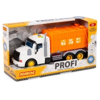 Автомобиль коммунальный &laquo;Профи&raquo; оранжевый, инерционный, со светом и звуком