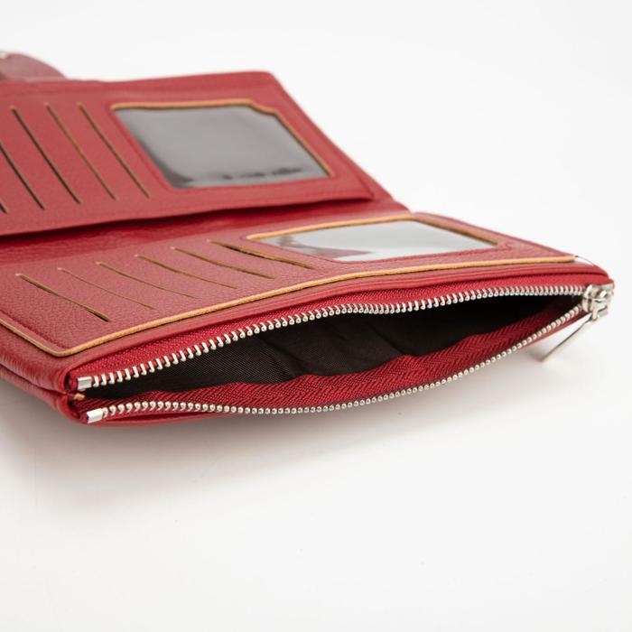 Кошелёк женский на кнопке, цвет бордовый