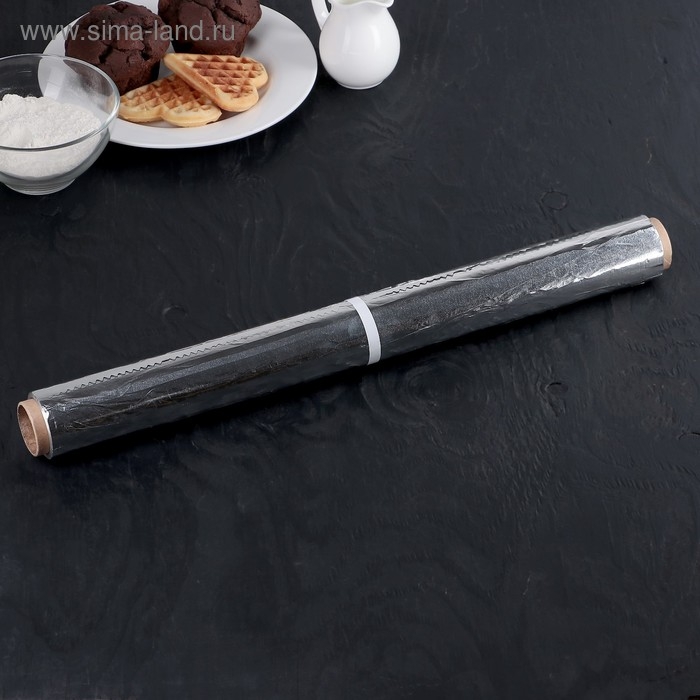 Фольга пищевая алюминиевая «Универсальная», 44 см × 50 м, 11 мкм Фольга пищевая алюминиевая «Универсальная», 44 см × 50 м, 11 мкм