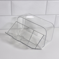 Органайзер для хранения, навесной, 2 секции, с клеевой основой, 10,5 &times; 17 &times; 6,5 см, цвет прозрачный