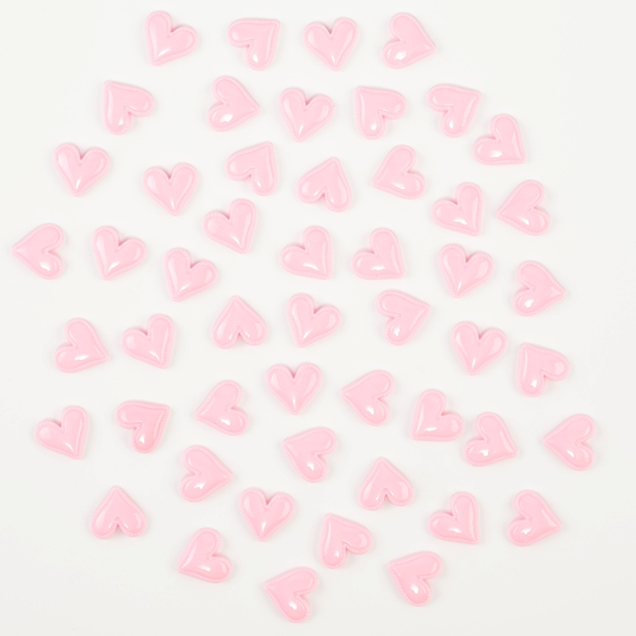 Кабошон &laquo;Сердце&raquo;, набор 50 шт., размер 1 шт. &mdash; 1,5 &times; 1,5 &times; 0,2 см, цвет розовый