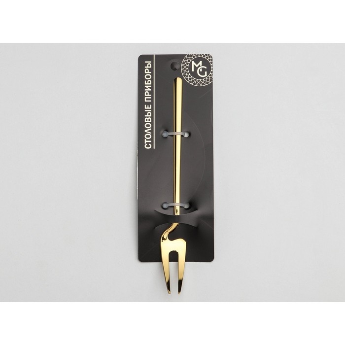 Вилка десертная из нержавеющей стали Magistro Wave, длина 14,7 см, цвет золотой