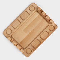 Доска для подачи шашлыка Adelica &laquo;3 шампура&raquo;, 30&times;24&times;1,8 см, массив берёзы