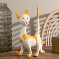 Сувенир дерево "Кошечка" с оранжевым 17х27х7 см