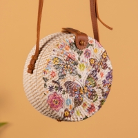 Сумка плетеная ротанг "Бабочки", 15х6х60 см