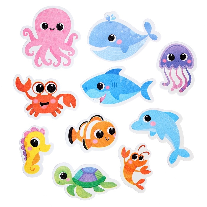 Игровой набор для ванной &laquo;Морской мир&raquo;, сетка для хранения, игрушки