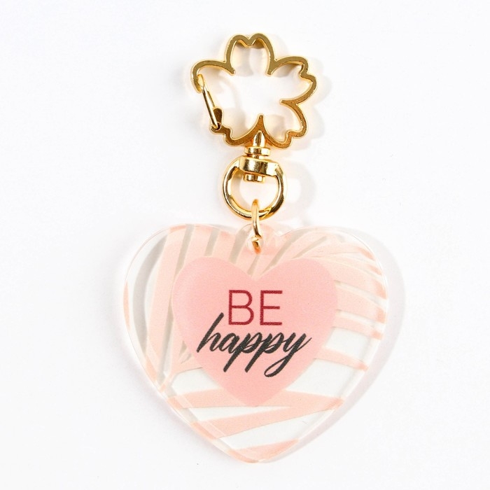 Брелок для ключей акриловый &laquo;Be happy&raquo;, 5 х 4,6 см