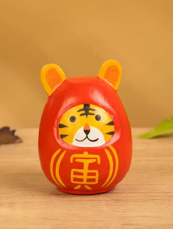 Деревянная кукла кокеши "Тигренок" цв. красный, 6х6х9 см