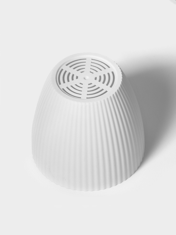 Горшок круглый "Ribbed" 15х15х13 см, цвет белый