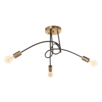 Люстра "Узел" 3х40Вт Е27 черный/латунь 52х52х36см