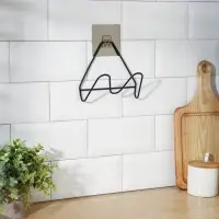 Держатель для крышек и разделочных досок Доляна, 16&times;8&times;14,6 см, на липучке, цвет чёрный