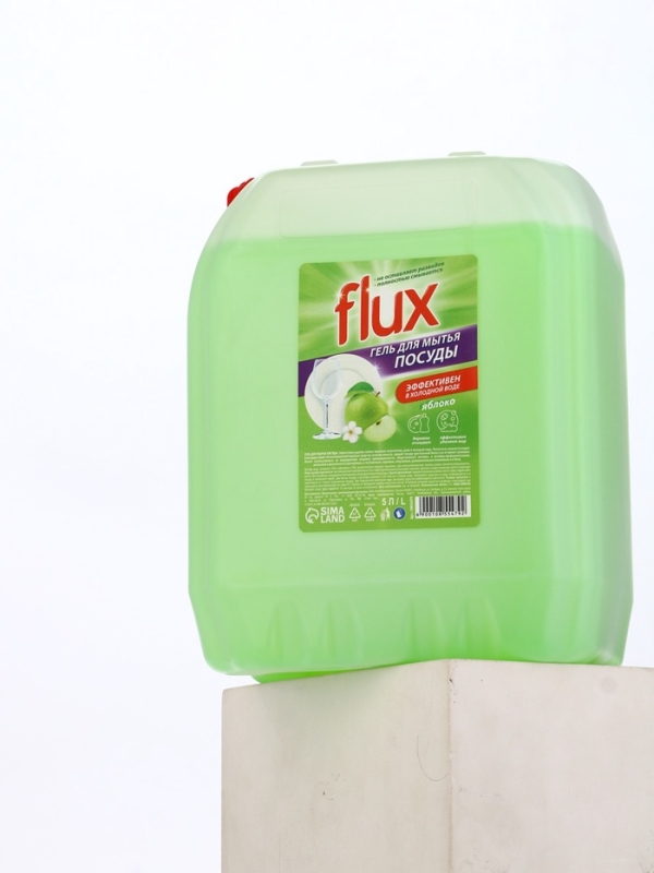 Гель для мытья посуды FLUX Гель для мытья посуды FLUX "Зелёное яблоко", 5 л