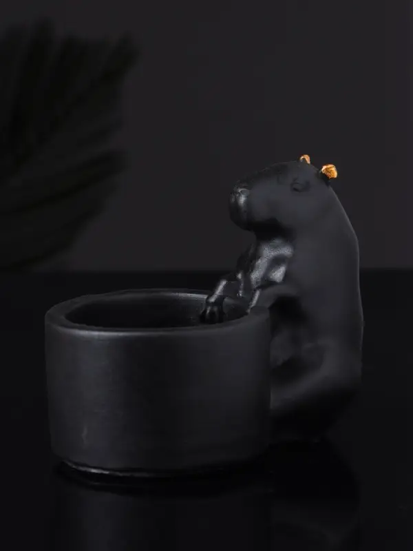 Подсвечник "Капибара" 6х9 см, чёрный