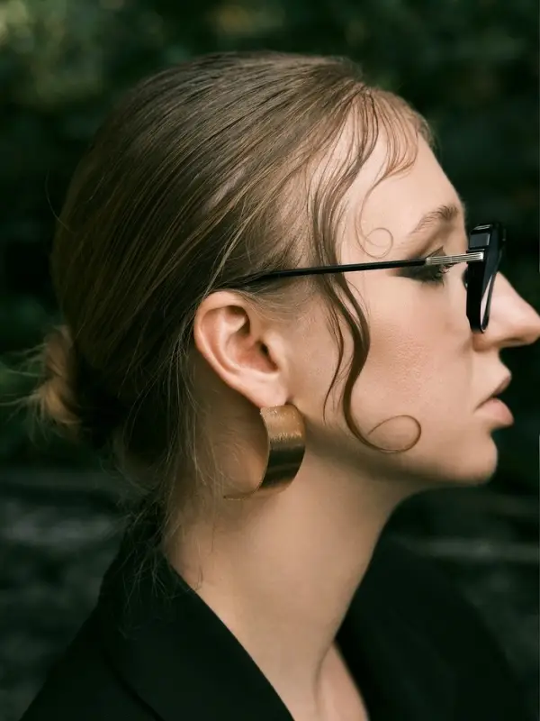 Серьги металл "Дуга" гладкая, тренд, цвет золото