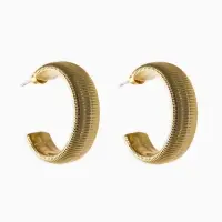 Серьги-кольца "Пружина" d=3см, цвет золото